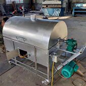 鲁强燃气加热滚筒炒货机 炒花生板栗机 25型小型翻炒机