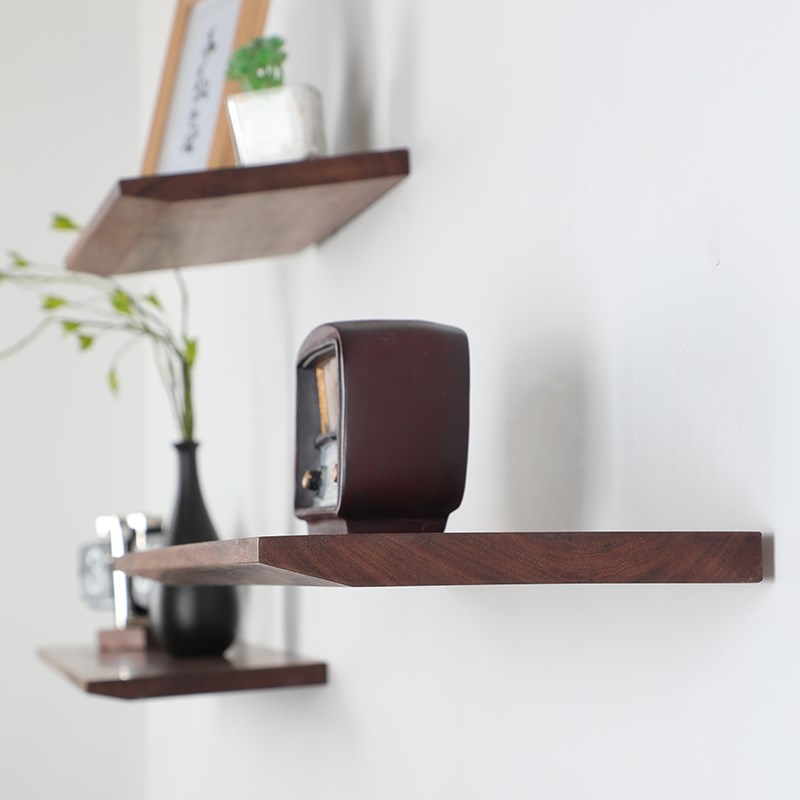 墙上一字隔板置物架墙壁书架实木搁板客厅装饰架墙面壁挂收纳架