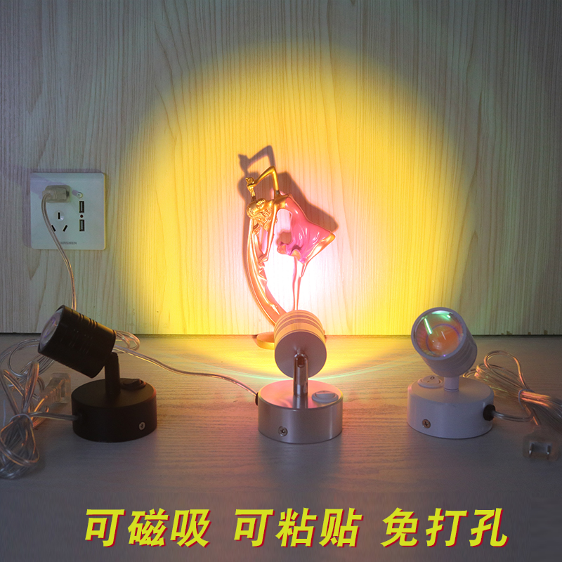 led插电射灯免接线即插式电视墙免走线墙壁直插式不用接电线的射