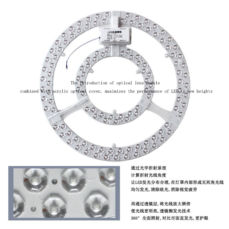 风扇灯led灯芯客厅吊扇灯餐厅吊灯光源吸顶灯替换芯圆Z形灯盘灯片
