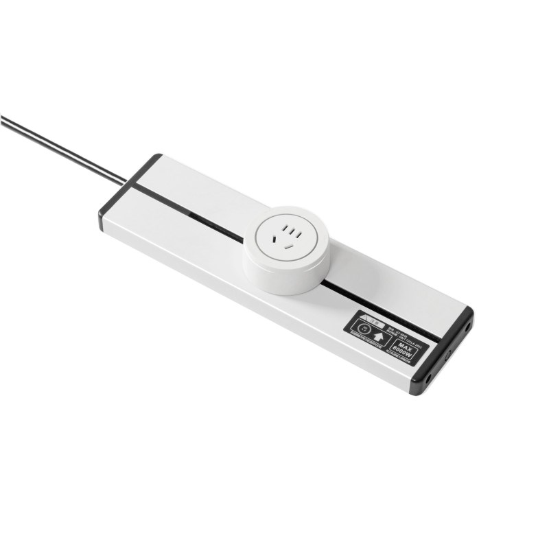 明装带线轨道插座免打孔可移动旋转滑轨排插厨房客厅书桌通用滑轨