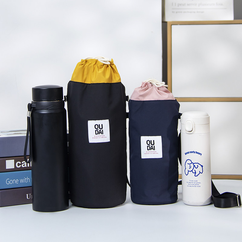 保温杯套斜挎束口水m壶大肚杯焖烧杯保护套玻璃杯防摔通用防水杯