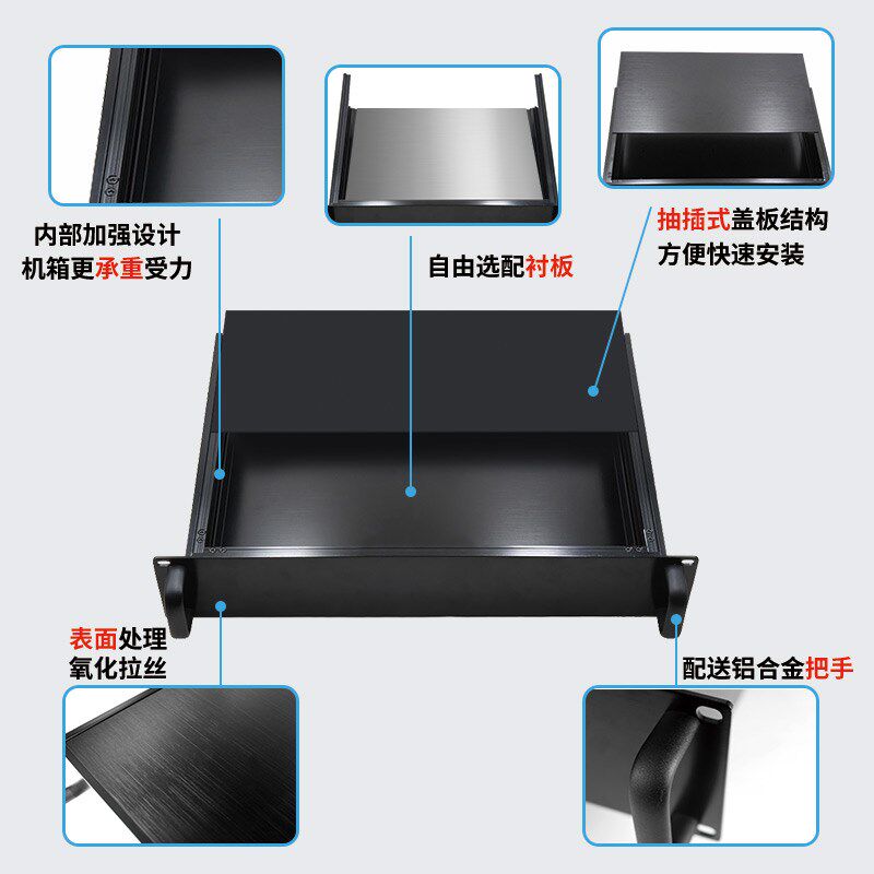 1U2U3U4U全铝型材工控机箱6yU5U服务器机箱外壳仪器机箱外壳可定
