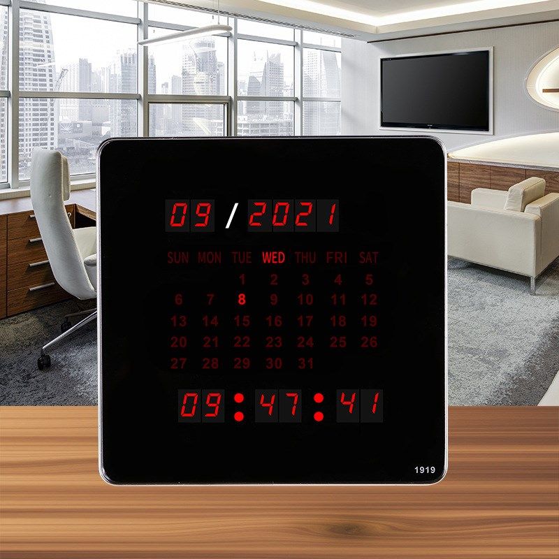 亚马逊电子小台历 客厅万年历电子时钟 创意日历壁挂台式双用钟表