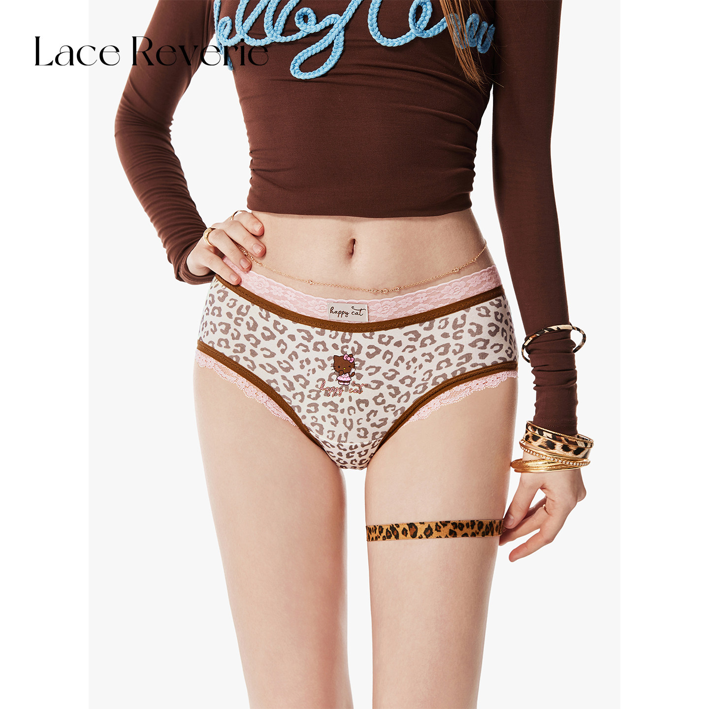 「LR」奶豹KT*甜美豹纹可爱内裤女亲肤款三角裤2026新款纯棉女士