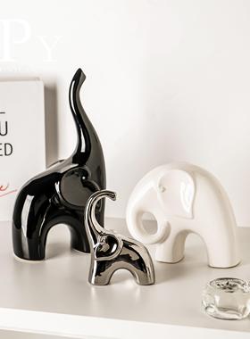 北欧现代高档轻奢酒柜象客厅乔迁送人工艺品餐边柜展示柜陶瓷摆件