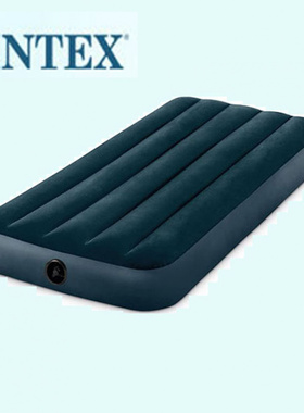 美国INTEX 绿色植毛单人略小线拉空气床  植绒充气床垫64106