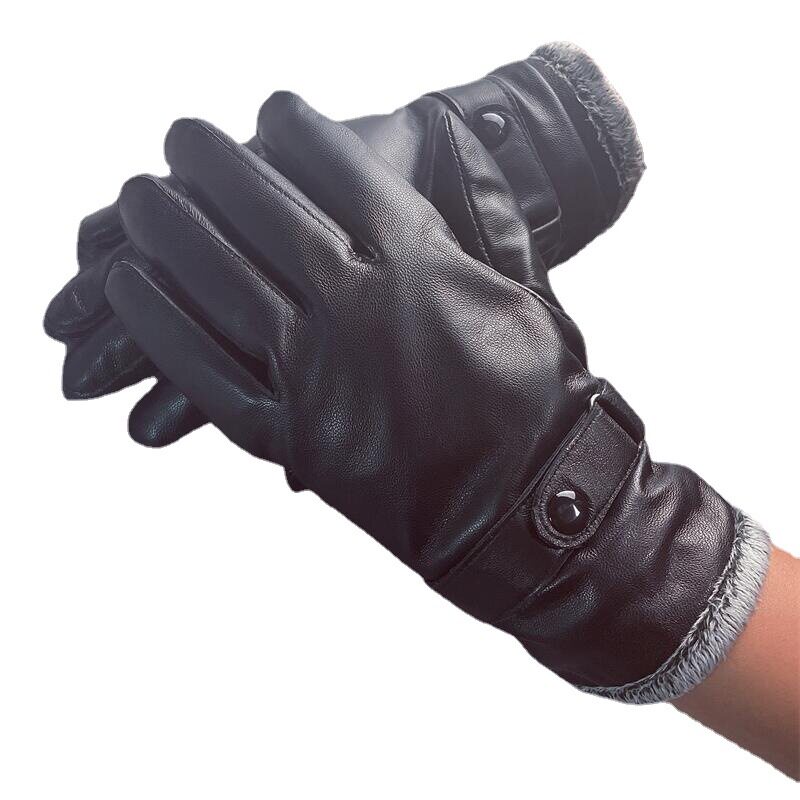真皮手套男士保暖加厚骑行骑车加绒冬季摩托车绵羊皮劳保现货