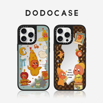 DODOCASE 格纹波浪星星人 适用苹果16Promax手机壳iPhone15ProMax情侣14Pro卡通13补妆12镜子MagSafe磁吸硬壳
