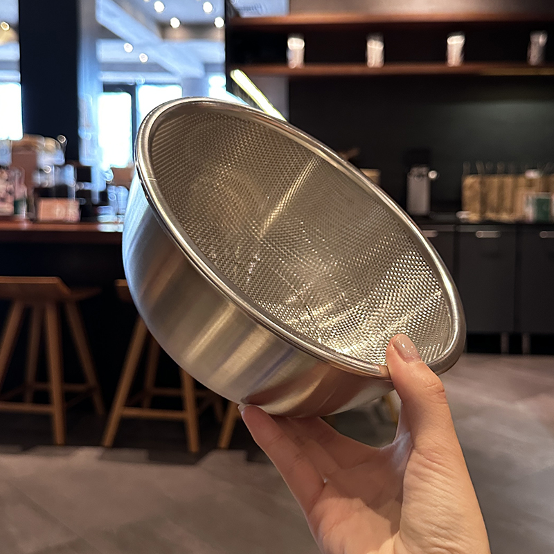 啥 淘米盆也内卷?304不锈钢沥水篮子套装水果篮沙拉碗打蛋盆淘米