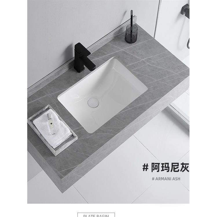 岩板台下洗手盆酒店民宿洗手台洗漱洗脸池可定制尺寸台面浴室柜