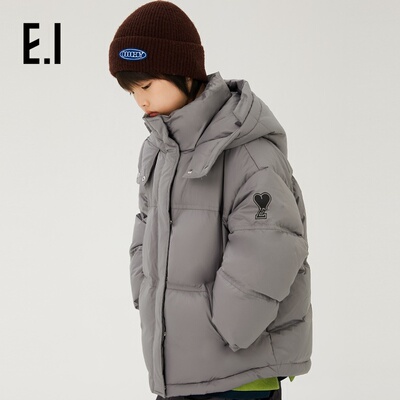 【商场同款】ei童装男童加厚保暖羽绒服冬装2023新款连帽短款外套