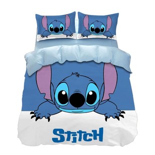 卡通史迪仔纯棉床品3四件套学生宿舍全棉被套儿童房史迪奇床单1.5