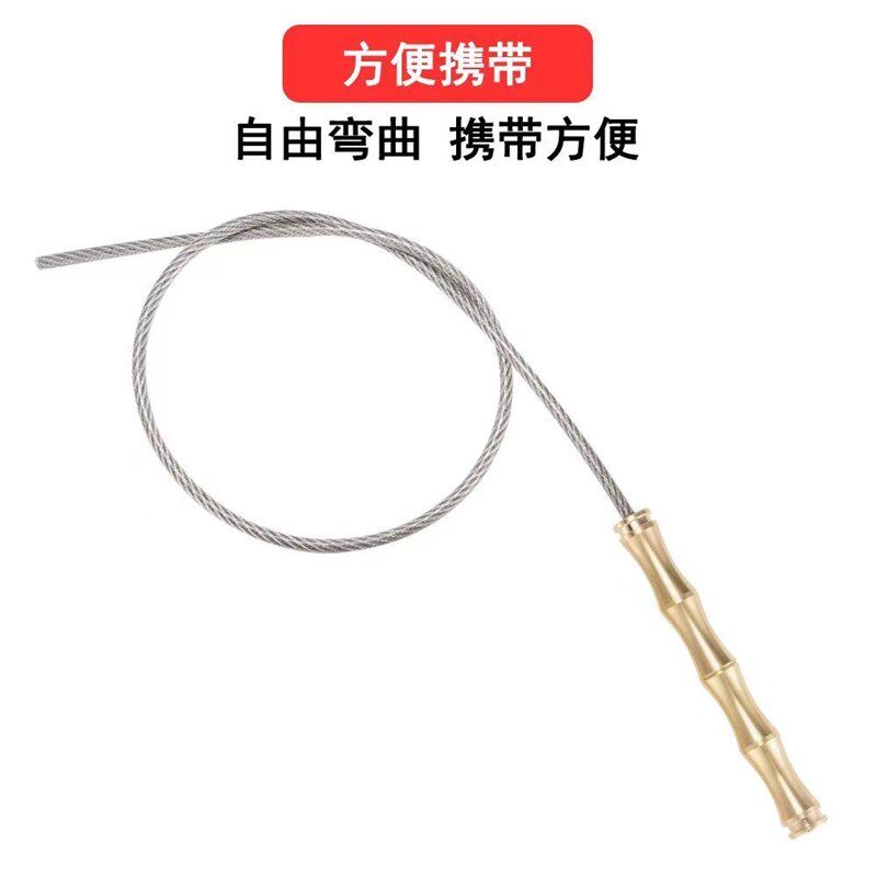 黄铜战术鞭钢丝鞭车载户外露营防身应急鞭防野狗防狼鞭防身战术鞭