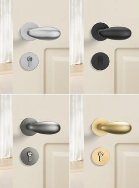 黑色室内门锁卧室房门锁幼儿园门把手磁吸蛋蛋锁具家用静音木门锁