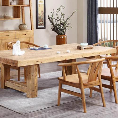 实木会议办公桌大板长桌简约现代泡茶桌长条桌工作台洽谈桌椅组合