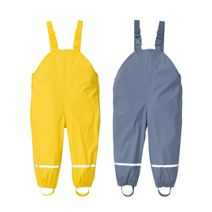 下水裤 男童女童幼儿园宝宝小学生连体全身背带雨裤 防水裤 儿童雨裤