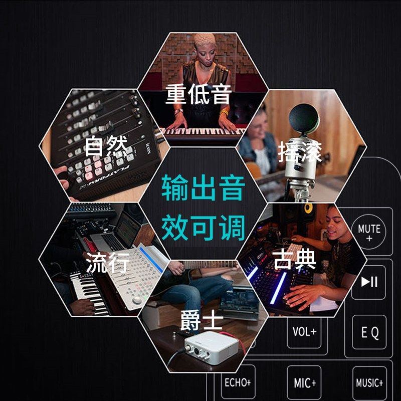 光纤同轴数模转换3.5带蓝牙5.0音频接收器U盘播放唛克风遥控DA310