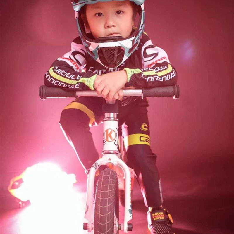 夏季速干男女儿童骑行轮滑赛车平衡车自行车表演服短袖薄款套装