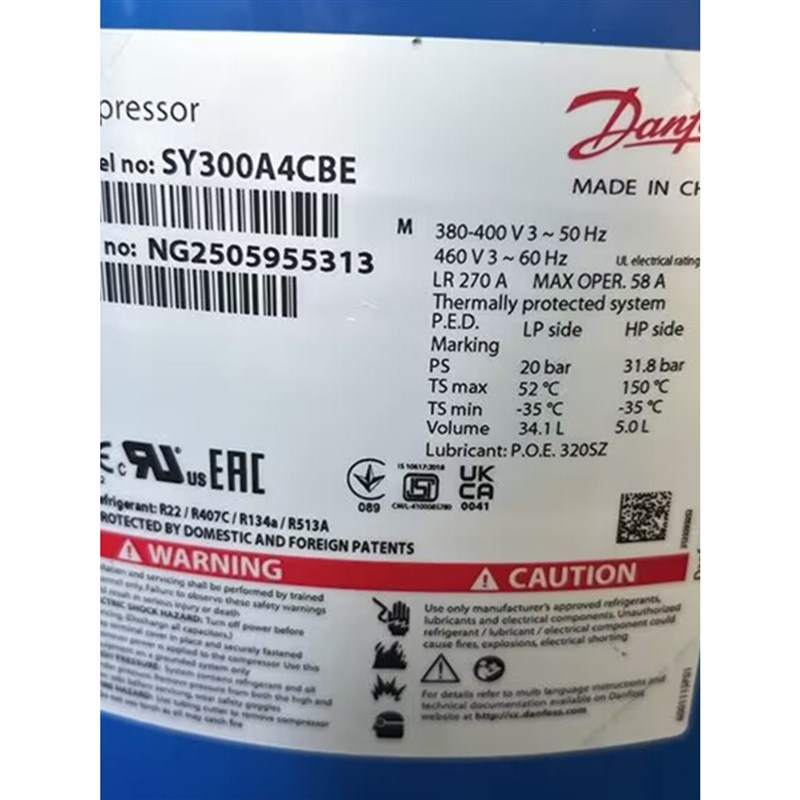 丹佛斯CH290A4BBA SY300A4CBB SY300A4ABB SY380A4CBE空调压缩机