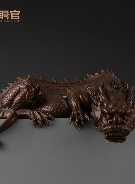 古铜官 吸水兽铜工艺品文创礼品麒麟客厅玄关门厅大型镇水兽摆件