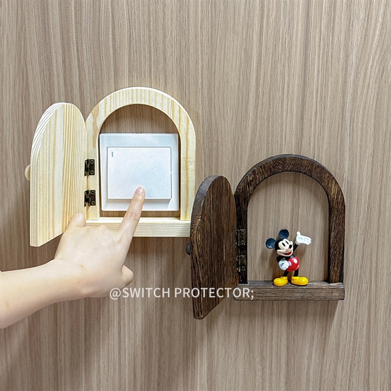 实木开关边框套保护套插座遮挡装饰遮挡保护盖防触电罩墙贴按钮箱