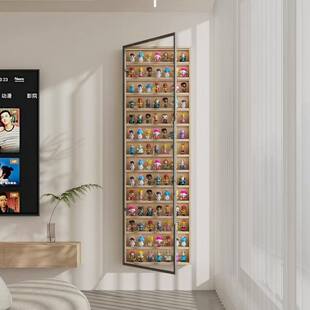 盲盒展示架透明防尘玻璃收纳盒摆放手办泡泡玛特手办墙挂墙展示柜