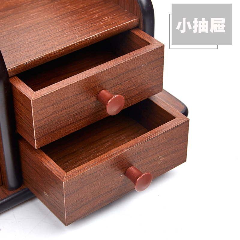 经典木质多功能笔筒桌面办公用组合遥控器化妆品手机收纳盒纪念品