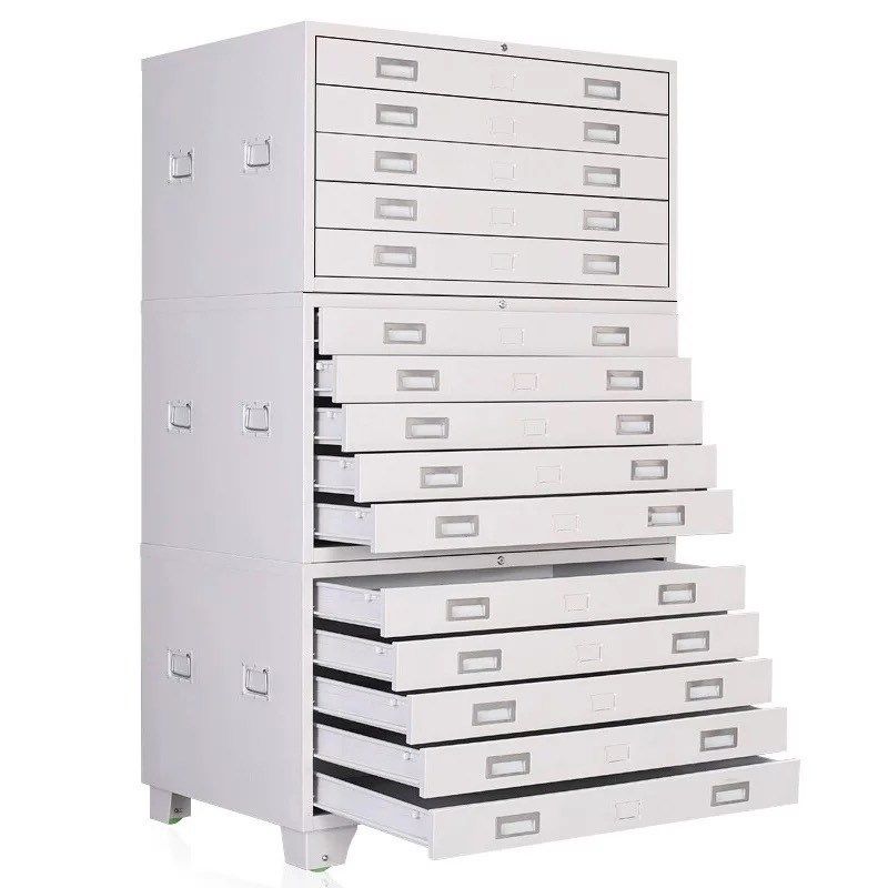 建筑工程图纸柜a0a1底图柜抽屉式多层图纸收纳柜钢制文件柜厂家