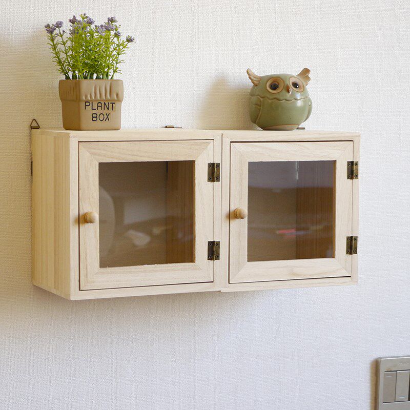 壁挂式免打孔墙上实木收纳盒置物架开关插座线装饰遮挡箱凸起遮丑