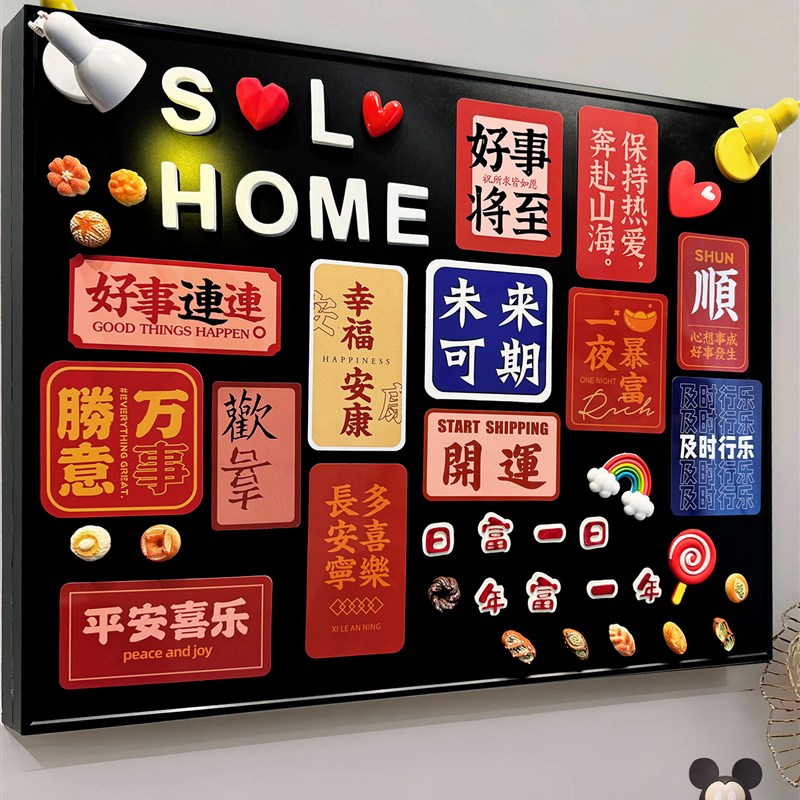 新年计量箱装饰画2025新型磁性黑板入口门S挡配电箱盖免打孔