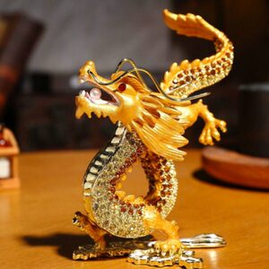 合金镶钻踩云龙摆件珐琅工艺金属装饰摆件家居饰品创意礼品包邮