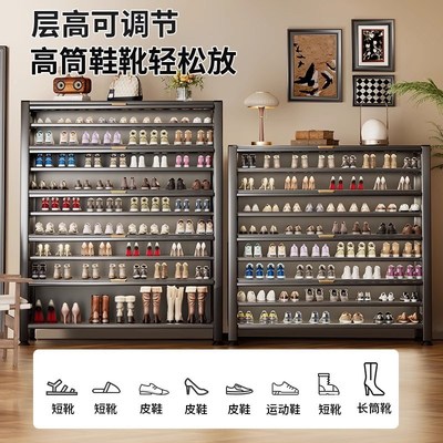 钢制入户大容量多层中古鞋柜家用门口室内鞋架楼道防尘收纳置物柜