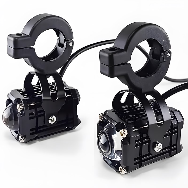 电动车灯免安装摩托车LEDt射灯爆闪铺路远近超亮强光外置12V85V灯