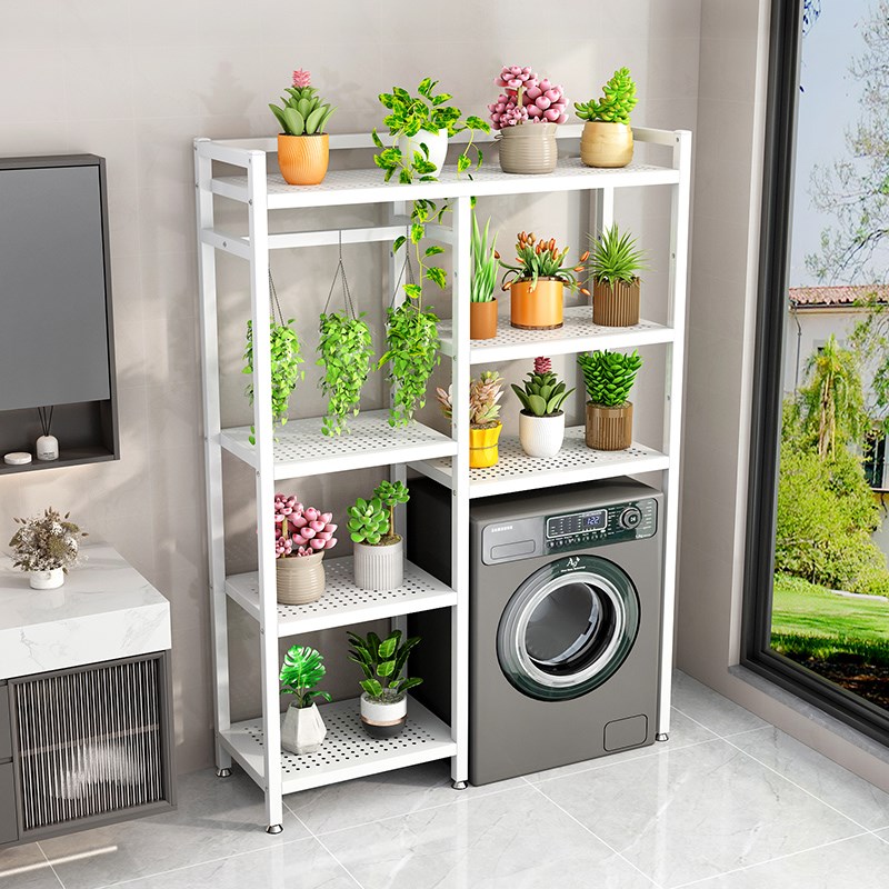 双筒洗衣机置物架落地阳台储物架卫生间多层收纳架滚筒一体架翻盖