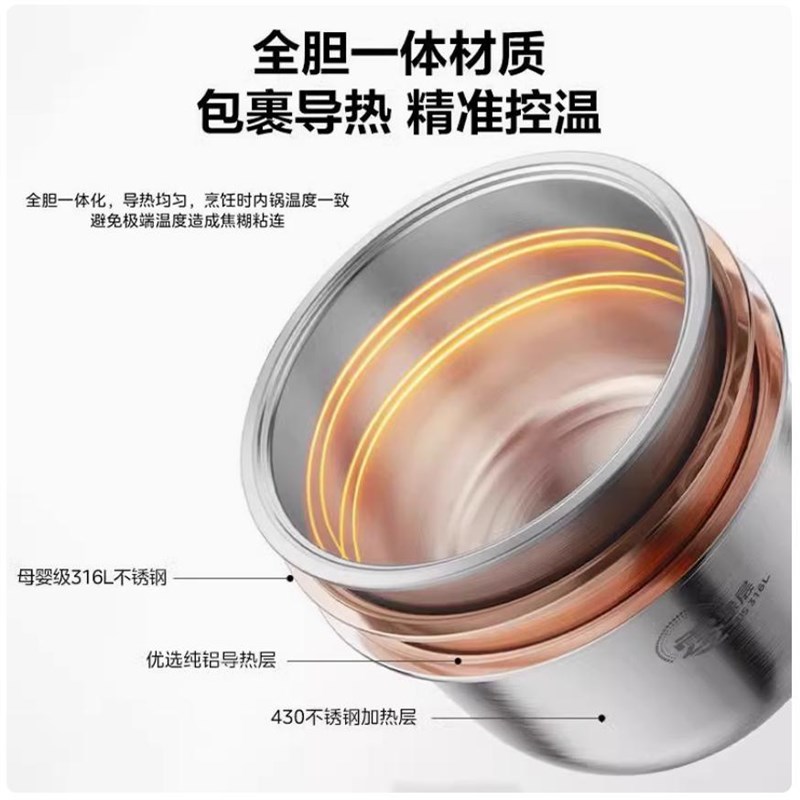 适配松下电饭煲AC072/DB071/AC071/DX071不锈钢内胆配件零涂层2L
