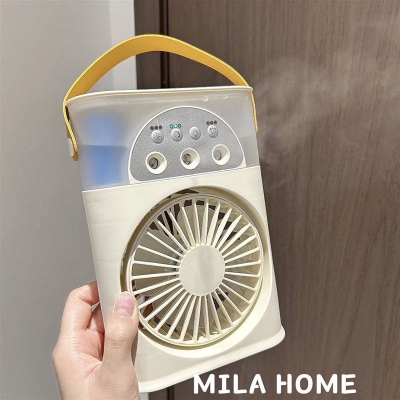 迷你冷风机冰雾制冷风扇夏天可移动空调便携式喷雾加湿器宿舍神器
