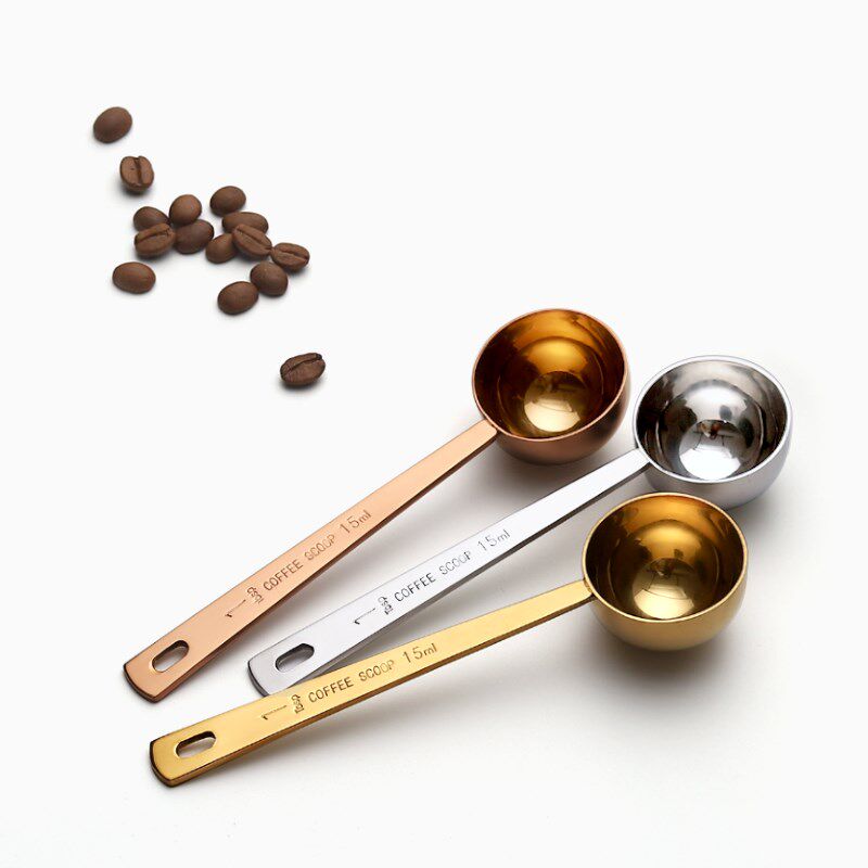304不锈钢圆量勺15ml咖啡豆粉30毫升茶叶奶粉蛋白粉定量匙