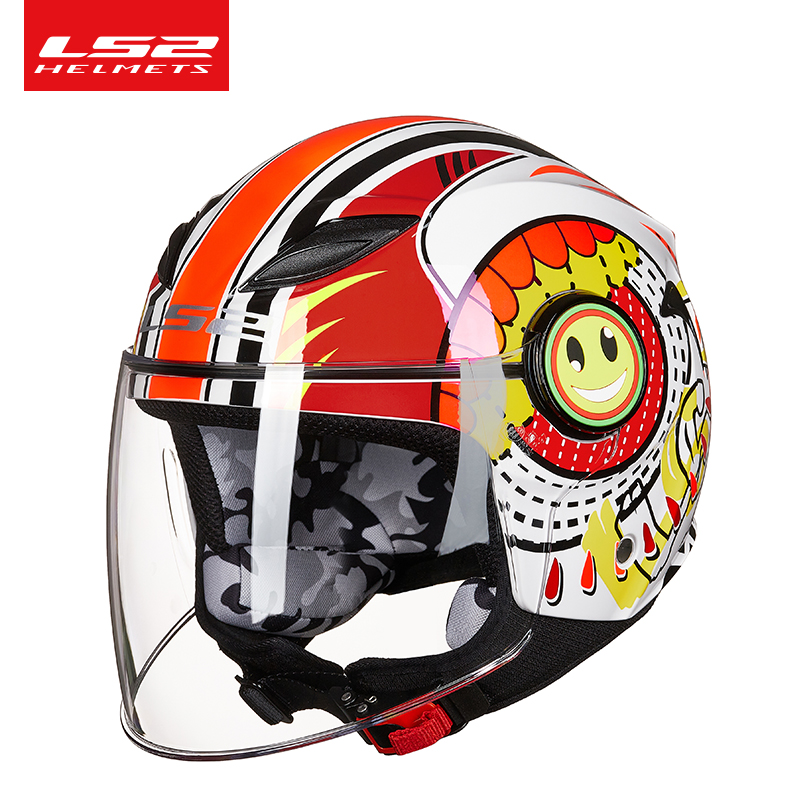 LS2儿童头盔男孩女孩q摩托车半盔电动车安全帽可爱四季通用3C认证