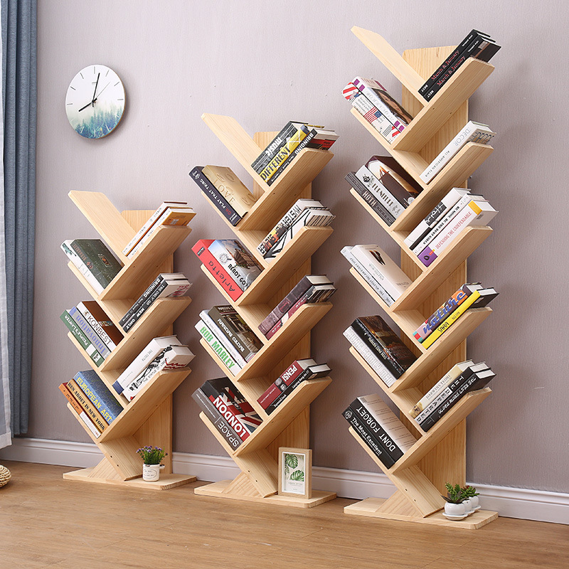 实木书架儿童简约落地置物架家用书柜客厅展示架多功能省空间新品