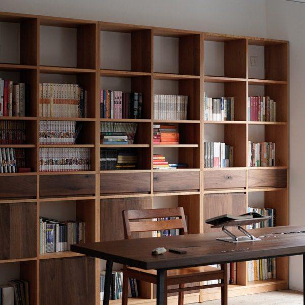 野木1978 组合书架满墙书柜陈列展示柜储物北欧简约现代实木定制