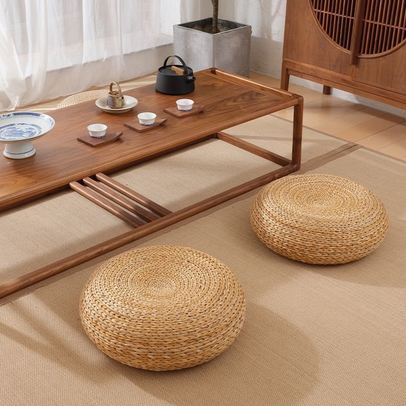 草编坐垫蒲团日式榻榻米藤编打坐垫禅修垫地上凳地板坐墩