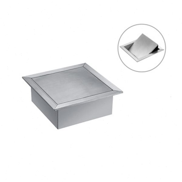 Anmon厨房洗手间洗手盆台面嵌入方形不锈钢垃圾桶装饰盖家用盖式
