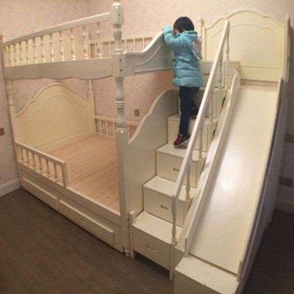 欧式实木滑滑梯*高低母子床*攀爬*楼梯柜*拖床*平衡儿童乐园定制