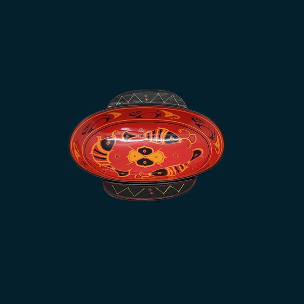 【曾楚漆器】仿古鱼耳杯中国漆器随州曾侯乙高档手工艺品定制摆件