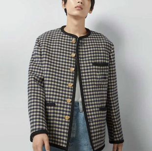 Adam 田曦薇 24FW 双面毛呢格纹羊毛外套 许嵩 男女情侣同款