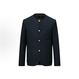 男女情侣明星同款 25FW 纯色刺绣无领小香风夹克外套 Adam