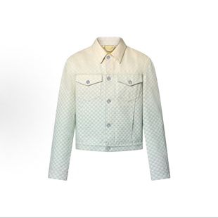 渐变马赛克牛仔夹克外套 男女情侣同款 25SS 严浩翔 Adam