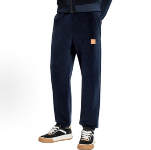 男女情侣明星同款 25FW 丝绒直筒针织运动束脚长裤 Adam