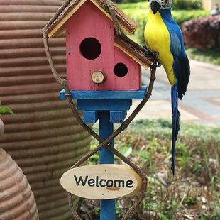 户外鸟窝摆件花园庭院布置院子装饰网红园林景观园艺阳台插牌地插